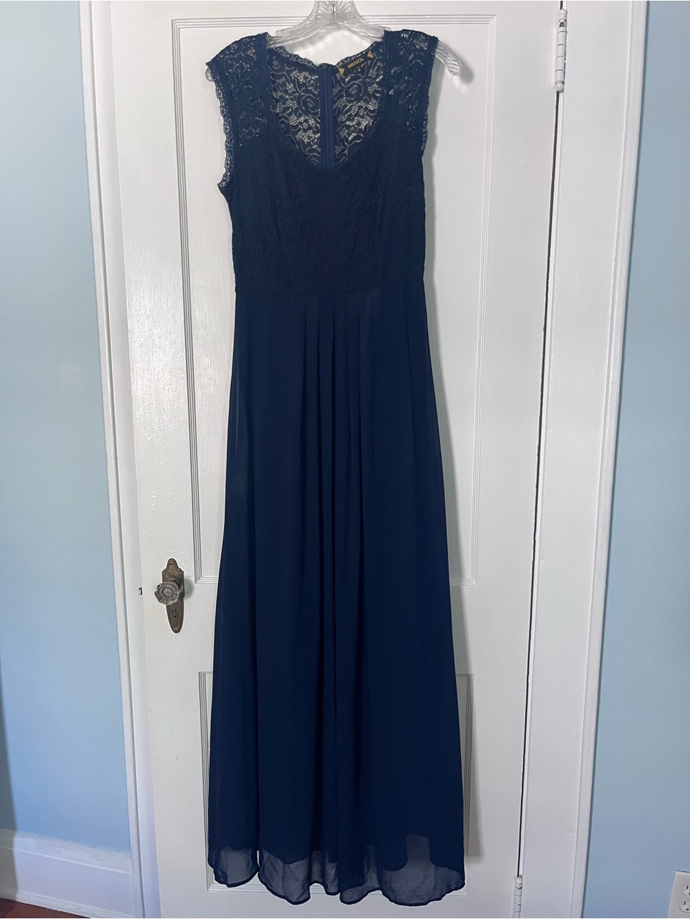 Elegant Navy Lace Maxi Dress for Women